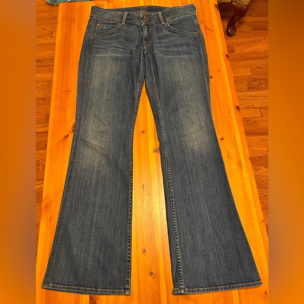 Hudson Jeans Classic Blue Wide Leg Denim with Button Back Pockets